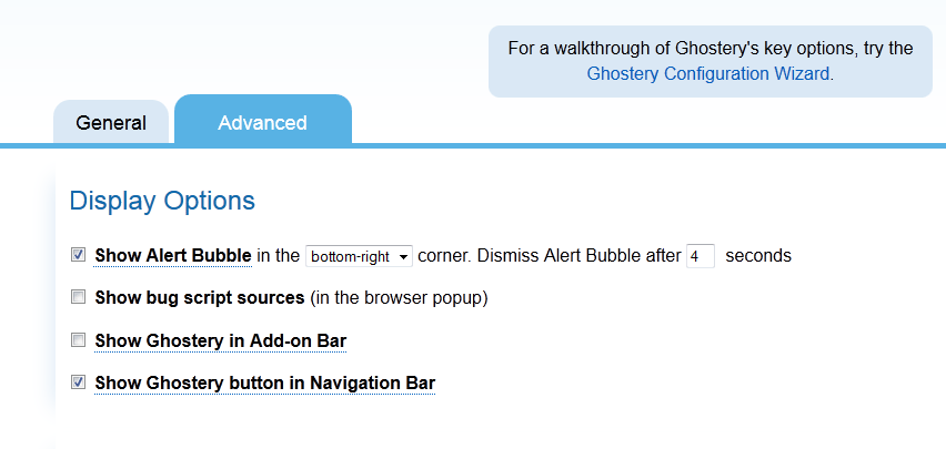 Ghostery Menu